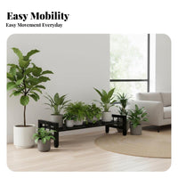Mobile with casters Multi-Tier Plant Shelf Modern Minimalist design Tiered Rolling Pot Holder Floor-Standing Flower Display Anti for Indoor Gardeners, Apartment Dwellers, Homeowners, Balcony, Living Room, Bedroom, Patio