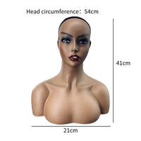 Matte Mannequin Bust with Shoulders Seamless Mannequin Head with Shoulders Lightweight Hat Display Stand Sturdy for Salons, Studios