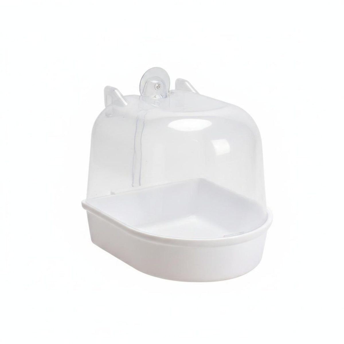 Easy to Clean Transparent Bird Bathing Enclosure Anti-Splash Bird Bath Basin with Cover