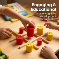 Wooden Toe Game for Kids, Educational Wood Game for Children, Family Board Game, Memory Skill Game, Interactive Family Game, Ages 6-14