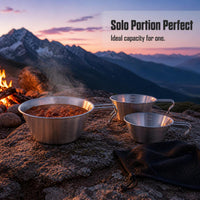Stainless Steel Sierra Bowl Set for Camping & Outdoor Picnics - Portable Dinnerware with Storage Bag