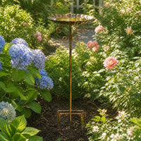 Vintage American Style Cast Iron Bird Feeder & Water Bath for Garden Decoration