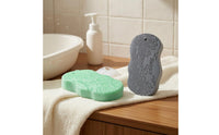 2 Pieces Embossed Body Scrub Sponge Water-Absorbing PVA Scrub Sponge Textured Bath Loofah with Hanging Loop Soft for Shower