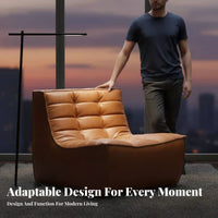 Wabi-Sabi aesthetic Armless Tufted Block Chair Small Space space-efficient configurable Sofa Nordic Inspired Living Room Seating Minimalist Aesthetic for Apartment Dwellers, Design connoisseurs, Homeowners, Lounge Area, perusing corner, Bedroom