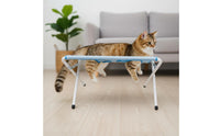 Anti-Scratch Foldable Pet Grooming Station Breathable Mesh Feline Grooming Sling Stand Space Saving for Small Dogs, Cats