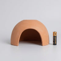 Ceramic Reptile Hide with Reptile Water Bowl, Moisture Retaining Hide for Molting, Clay Cave for Geckos, Reptile Species and Snakes