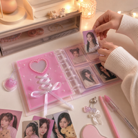 Acrylic Photocard Binder with Ribbon, 1/2/4-Pocket Pages, for 3-inch Photocards