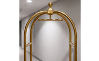 Hotel Luggage Trolley Stainless Steel Hotel Luggage Cart Smooth-Rolling Cart for Attendants, Lobbies