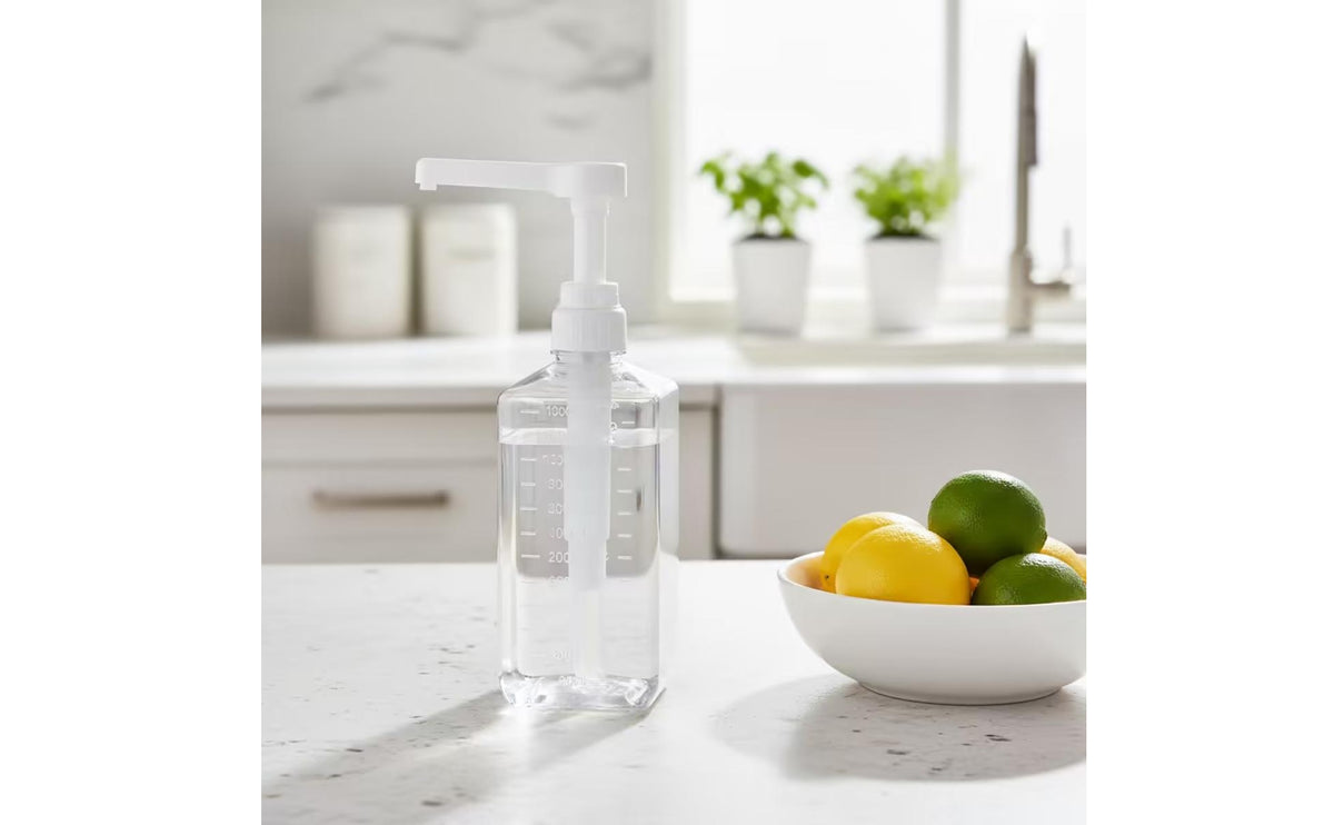 Syrup Dispenser with Pump Food Sauce Dispenser Transparent Bottle with Measuring Scale for Coffee Bar, bubble teas Shop, Dessert Station