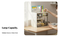 Multi-Compartment Book and Pen Holder Large Capacity for Study Room, Students