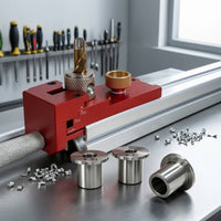 2 Pieces Drilling Guide Sleeve Aluminum Alloy Drill Guide Bushing Jig Bushing with Flange Knurled Hardware Machined