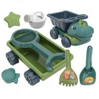 Beach Sand Toy Cart with Tools Children's Sand Cart Beach Wagon Toy Set Rectangular Tray Long Handle for Sandbox