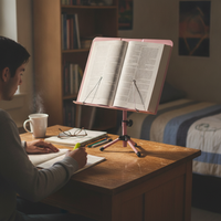 Portable Adjustable Book Stand for Study and Reading, Ergonomic Desktop Document Holder for Students
