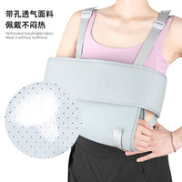 Gray Perforated Arm Sling with Adjustable Support for Forearm and Elbow
