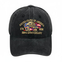USA 250th Anniversary Cap Breathable Material 1776-2026 Commemorative Hat Lightweight Headwear All-Season Wear for National Holidays