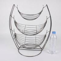 Metal Wire Fruit Basket, 3 Layer Detachable Fruit Bowl for Dining Table, Black Iron Art Fruit and Vegetable Storage, 43x28x53cm Modern Decorative Bowl
