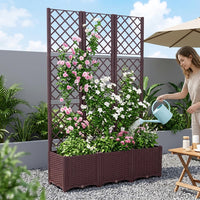 Trellis Planter, Planter Box, With Fence, Garden Trellis, With Drainage Hole, Climbing Plants, Vegetables, Flowers, Home Vegetable Garden, Balcony Gardening, Assembly Type, Outdoor Use