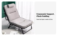 Foldable Design Adjustable Folding Lounger Multifunctional Adjustable Padded Lounger Space-Saving Lounge Recliner No Assembly Required for Office Workers, Students, Living Room, Outdoor, Bedroom, Meditation