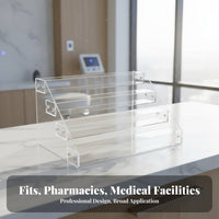 Acrylic Medicine Display Rack Space-Saving Acrylic Display Effortless Assembly Clear Multi-Tier Organizer for Pharmacists, Collectors