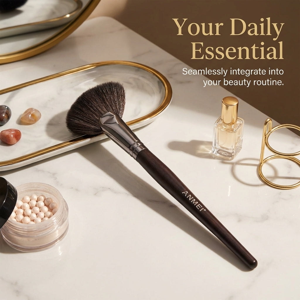 Foundation Brush Set with Long Handle, 14 Piece Face for Makeup Application and Contouring, Beauty Tools for Travel with Portable Case