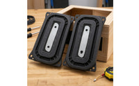 2 Pieces Rectangular Passive Diaphragm with Metal Strip Repair Passive Diaphragm Slim Hardware Rubber for DIYers, Audiophiles
