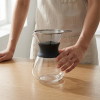 Heat-Resistant Sleeve Mesh Filter Coffee Pot Measurement Markings Glass Pour over Brewer