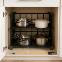 Under-Sink Pot and Pan Organizer Rack for Kitchen Cabinet Storage