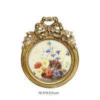 Vintage-Style Round Photo Frame Elegant Round Picture Frame Small Compact for Shelf