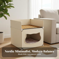 All Seasons Use Multi-Level Cat House Sturdy Construction Modular Cat House Easy to Clean for Cats, Kittens, Play Area, Indoors, Living Room, Playroom