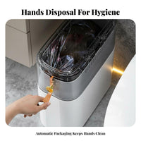 Drawstring Trash Can Large Capacity Slim Trash Can Automatic-Close Ing Waste Bin Space Saving Household Supplies Odor Close