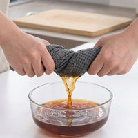 Super Absorbent Microfibre Cloth and Dish Cloths, 3 Pack Fish Scale Cleaning Cloth, Lattice Pattern for Glassware and Kitchen Use