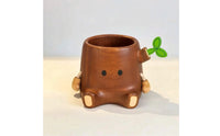stumps Pen Holder Wood-Grain Pen Holder with Leaf Detail Cute Pencil Cup for Students, Office Workers, Study Table