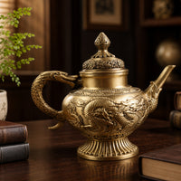 Dragon Teapot Figurine Traditional Chinese Antique Style Teapot Sculpture Vintage Tabletop Ornament for Study