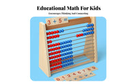 Educational Wooden Abacus Colorful Beads Child-Centered Math Toy Develops Fine Movement Skills for Preschoolers, Toddlers, Classroom