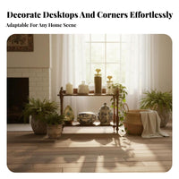 3-Tier Corner Stand Retro Design 3-Step Corner Product Stand Multitier Storage