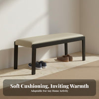 Multi-Purpose Nordic Design Long Stool Sturdy and Stable Solid Wood Dining Bench Space-Saving Bedroom End of Bed Bench Easy Assembly for Families, Homeowners, Interior Decorators, Fitting Room, Restaurant, Hallway