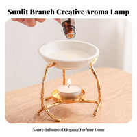 Tealight Scented Melter Creates Relaxing Ambiance Tealight Scented Warm Warmer Essential Oil Burner Sturdy Metal Base for Spa