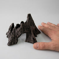 Rock Texture Reptile Hide Snake Hide, Resin Aquarium Cave for Small Reptiles and Geckos, Dark Brown Freestanding Rock Cave, 10cm Diameter, 1 Pack