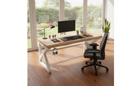 Double Computer Desk Large Desktop Gaming Computer Desk Spacious Tabletop for Students