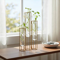Test Tube Flower Vase Minimalist Design Test Tube Vase Modern Design Water-Based Rooting Display Stand for Desktop, Tabletop, Bookshelf