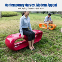 Fiberglass Bench, Outdoor Plaza Seating, Modern Rest Chair for Commercial Spaces