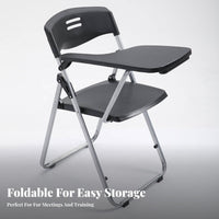 Foldable Design Folding Chair with Writing Tablet long-lasting Frame Training Chair with Tablet supportrest Sturdy Construction Institutional Furniture No Assembly Required for Trainees, event Planners, educational sessionroom
