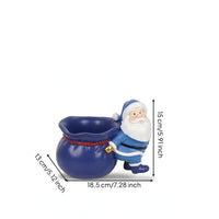 Santa Holder with Container Glossy Santa Figurine Decorative Tabletop Decor for Office