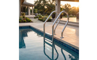 Drill-No-Drill Stainless Steel Pool Ladder Polished 4-Step Pool Ladder Easy to Install Long-Lasting for Homeowners