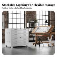Flat document Cabinet utilitarian Design Multi-Drawer Unit robust Construction Office Furniture for Architects, Designers, Study Room, Bedroom, Under Desk