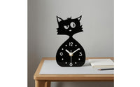 Cat-Shaped Clock Compact Size Cat Desk Clock Cute Home Decor for Desktop