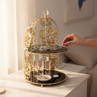 Middle Eastern Style Iron Art Birdcage Multi-layer Cake Display Stand Vanity Cosmetic Organizer