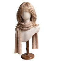 White Linen Bust Form Head Model Display Stand for Accessories