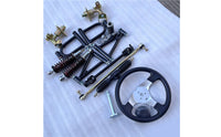 Beach Vehicle Front Shock Absorption System Easy Installation Steering Kit with Steering Wheel Adjustable Hardware for DIY Builders, Hobbyists