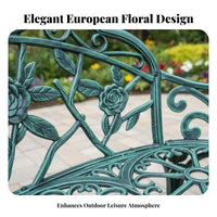 European and design Ornate Single Armchair Rustresistant Outdoor Furniture Weather-Resistant Garden Chair long-lasting Frame for residents, Adults, Balcony, Courtyard, Backyard, Porch